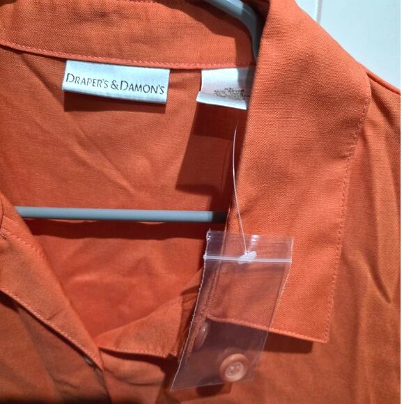 Drapers & Damons Coral Rayon/Linen Button Up Shirt - XL - Picture 3 of 7